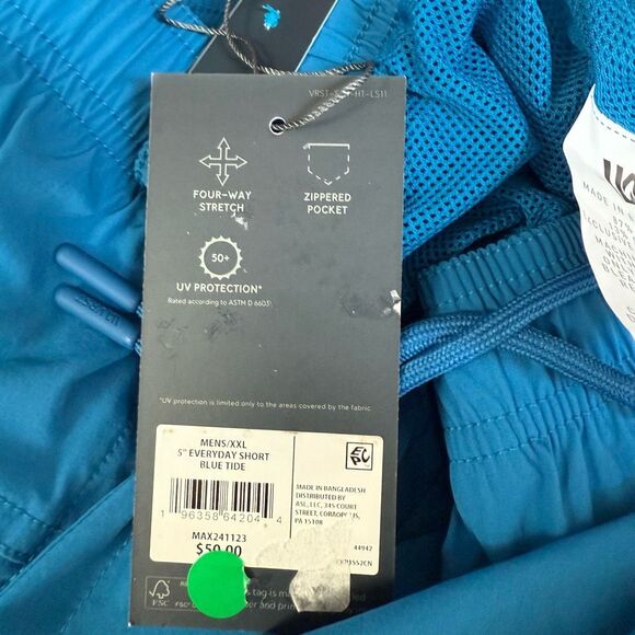 VRST Men's 5 Inch Everyday Woven Nylon Shorts-Comet Blue Heather sz XXL NWT - Picture 7 of 9